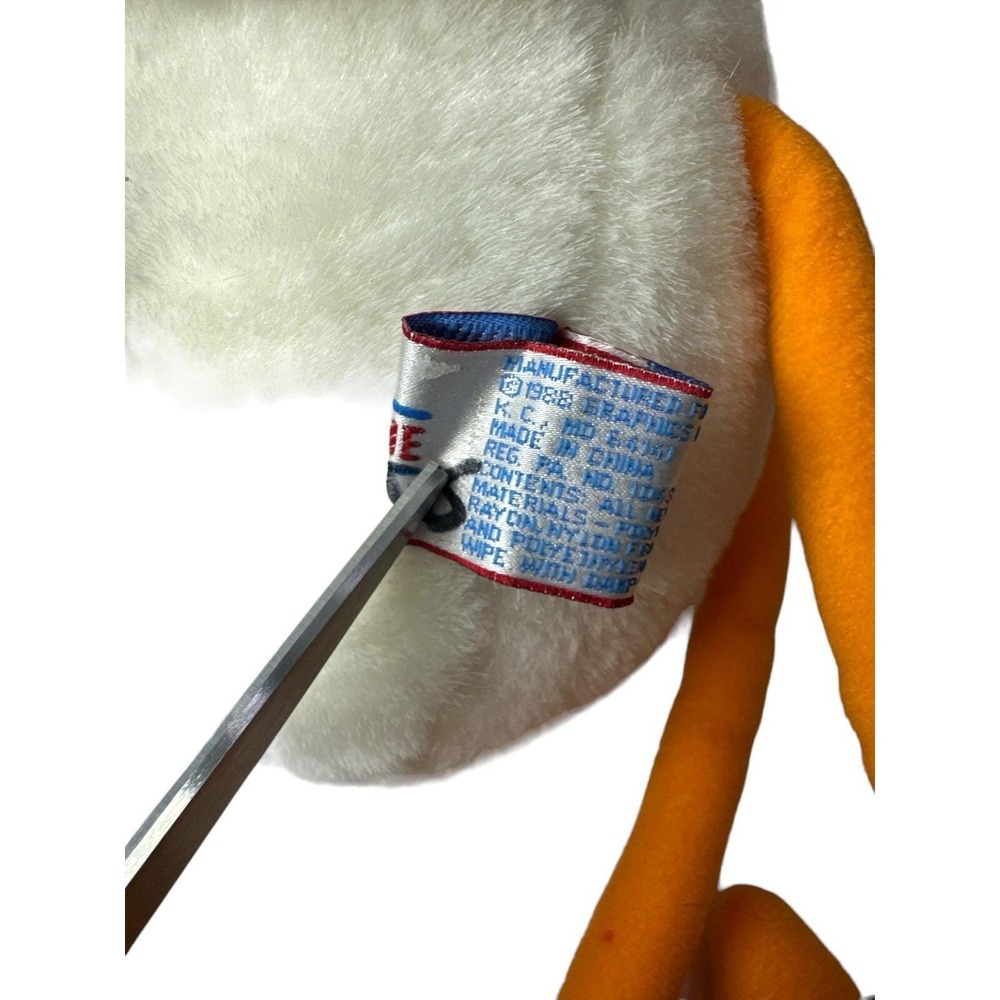 Vintage Heartline 1988 Graphics INTL Inc STORK Pluch Baby Shower Bird With Bear - Picture 6 of 8